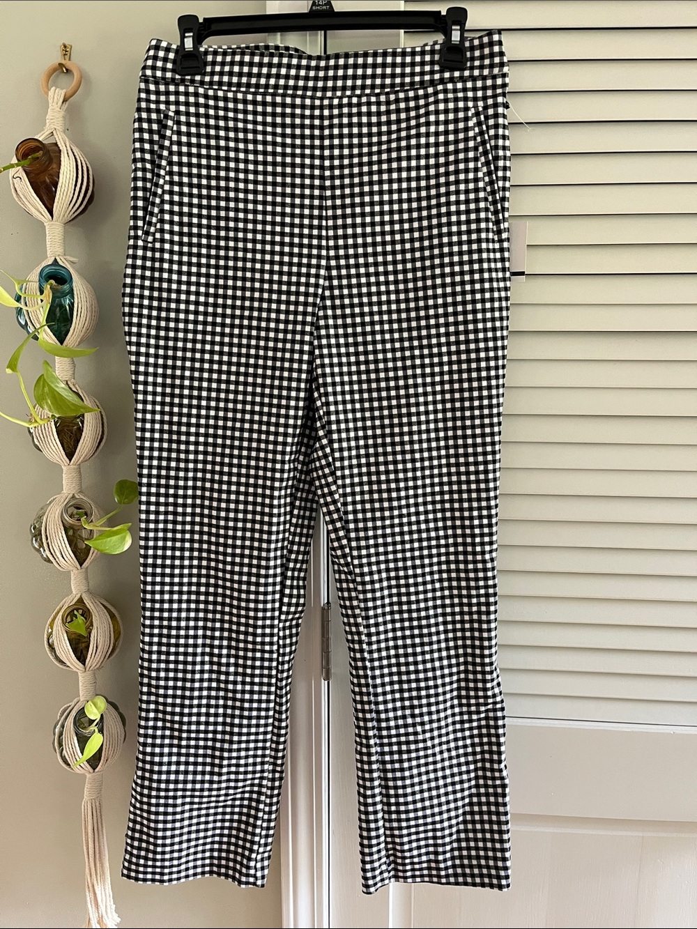 Jules & Leopold Black and White Gingham Straight-Leg Pants